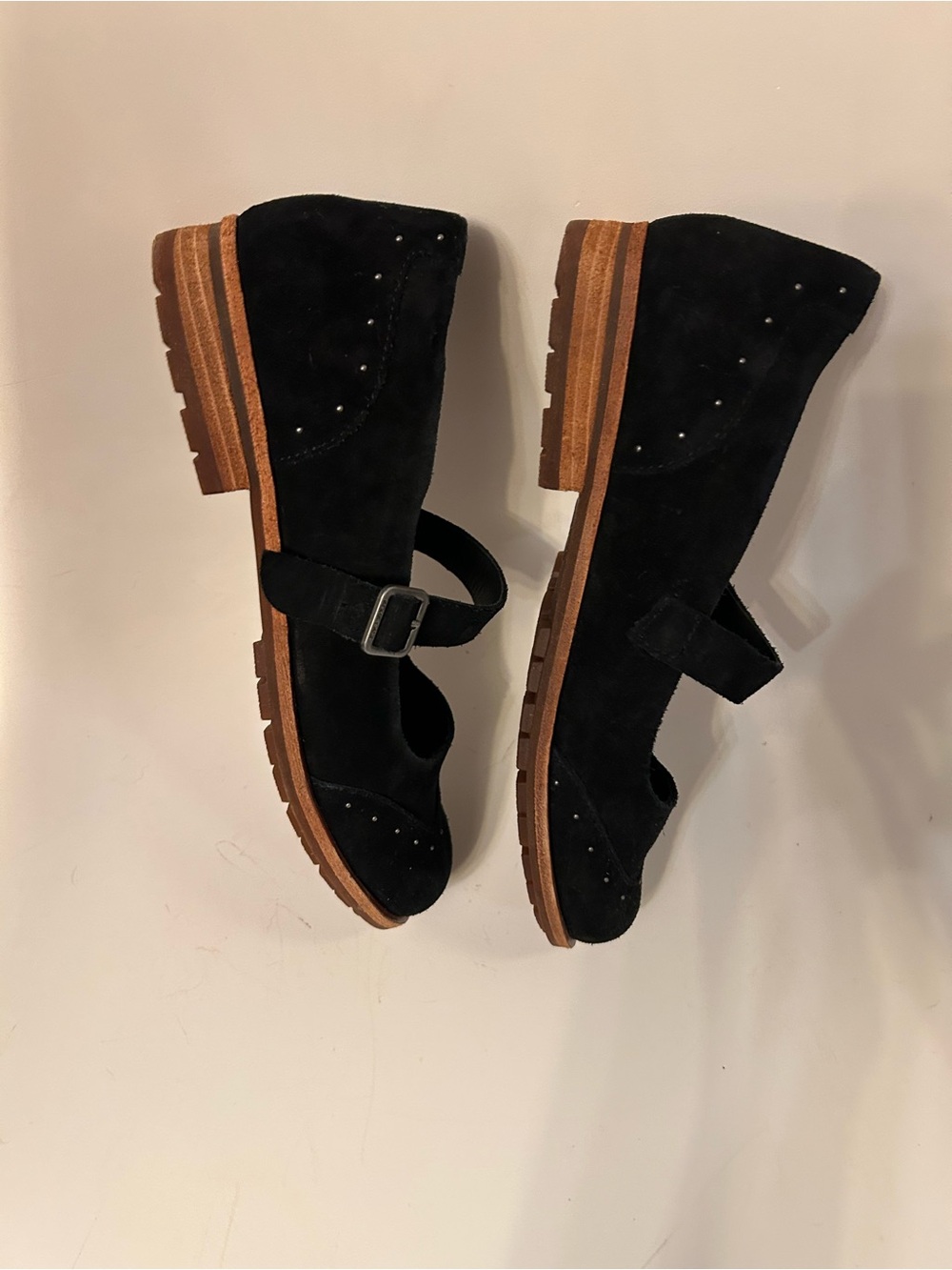 Kork-Ease Black Suede Mary Jane Loafers with Stud Detail - Picture 5 of 16